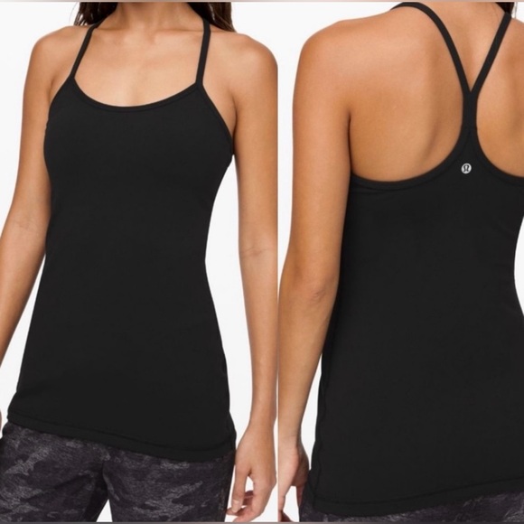Lululemon Power Y Black Racerback Tank Top InnBlack Size 4 - Picture 1 of 11